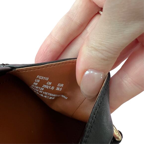 Coach Haley Black Leather Loafers Size 9 Slip-On Flats Classic Parisian Shoe - Picture 6 of 10